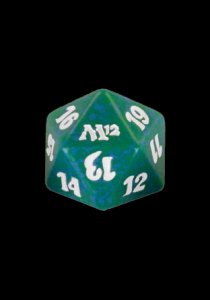 Dobbelsteen D20 Spindown -M12- Green