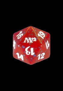 Dobbelsteen D20 Spindown -M12- Red