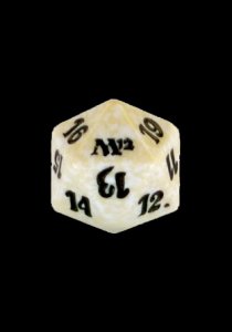 Dobbelsteen D20 Spindown -M12- White